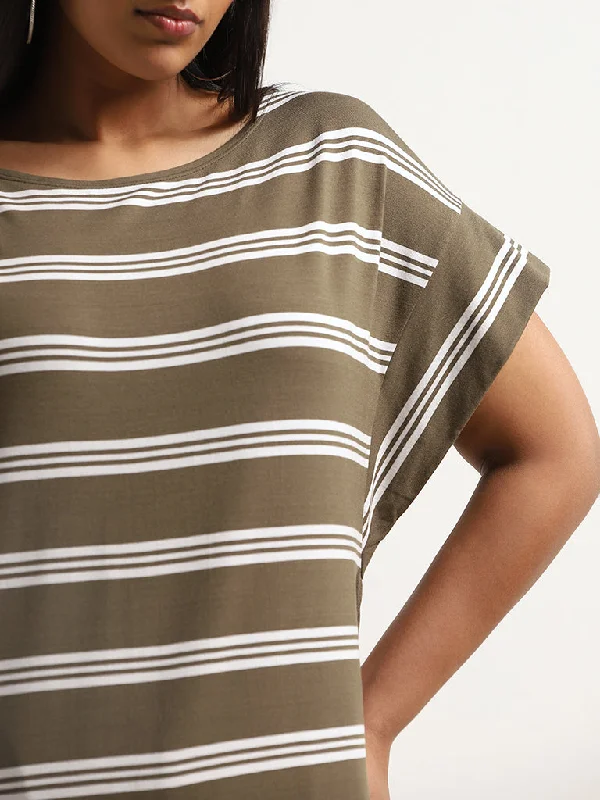 Gia Olive Striped Top