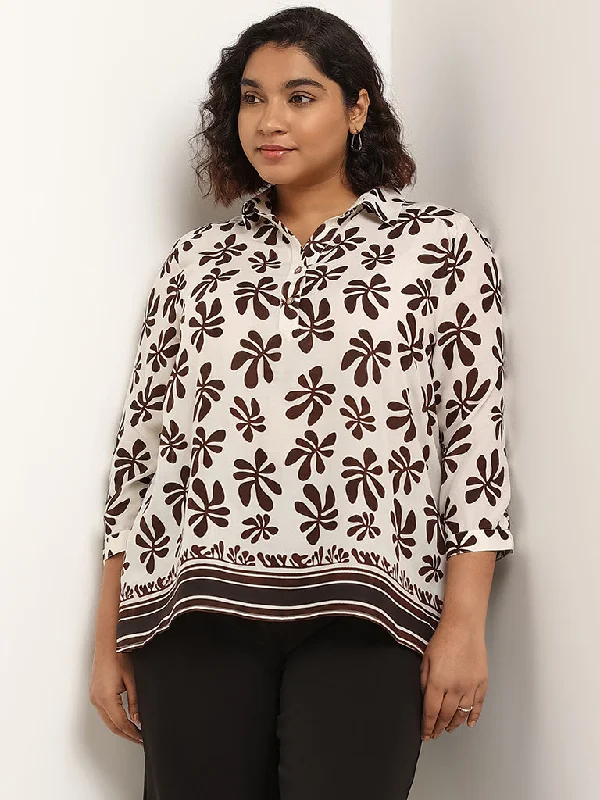 Gia White Printed Blouse