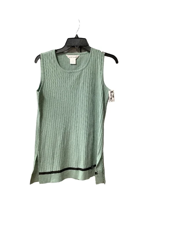 Green Top Sleeveless Designer Misook, Size S