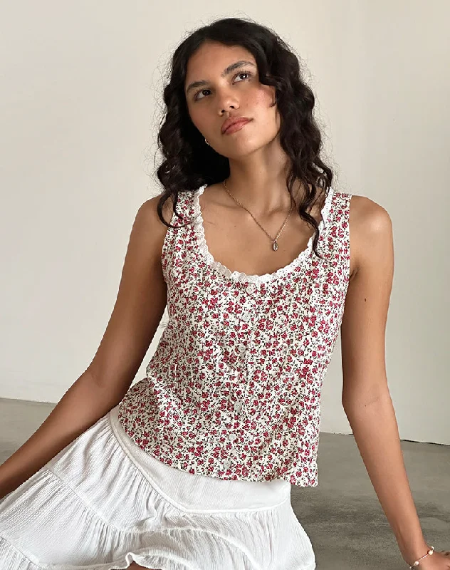 Grodita Vest Top in Pretty Ditsy