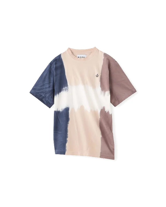 Hand Dyed Twist T-shirt - Navy / Grey / Dark Grey