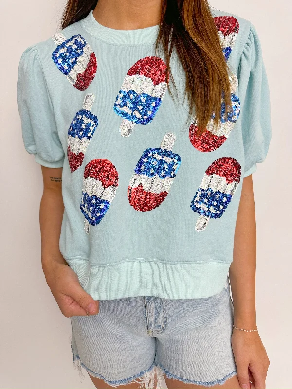 Sequin Patriotic Pop Knit Top