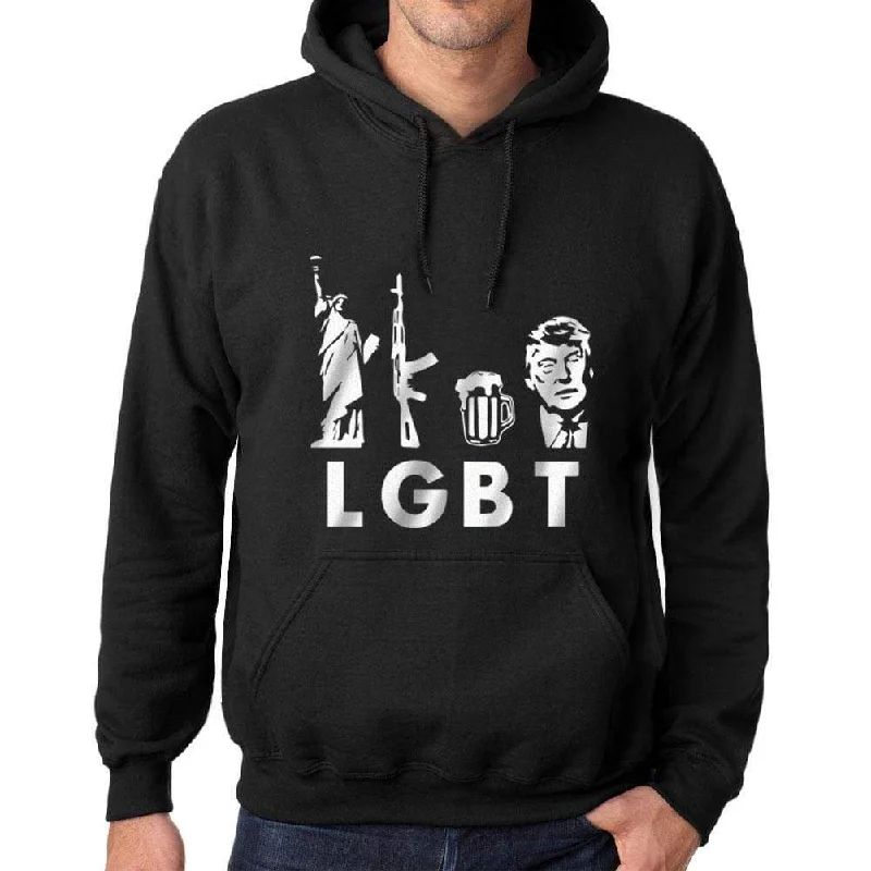 Men's Women's Unisex Printed Graphic Hoodie LGBT Deep Black