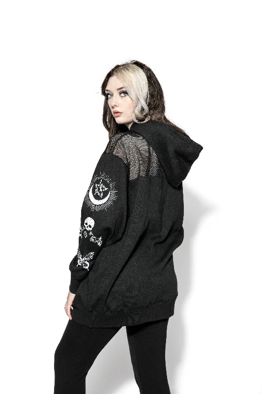 Love Me Like My Demons Do - Oversized Mesh Hoodie