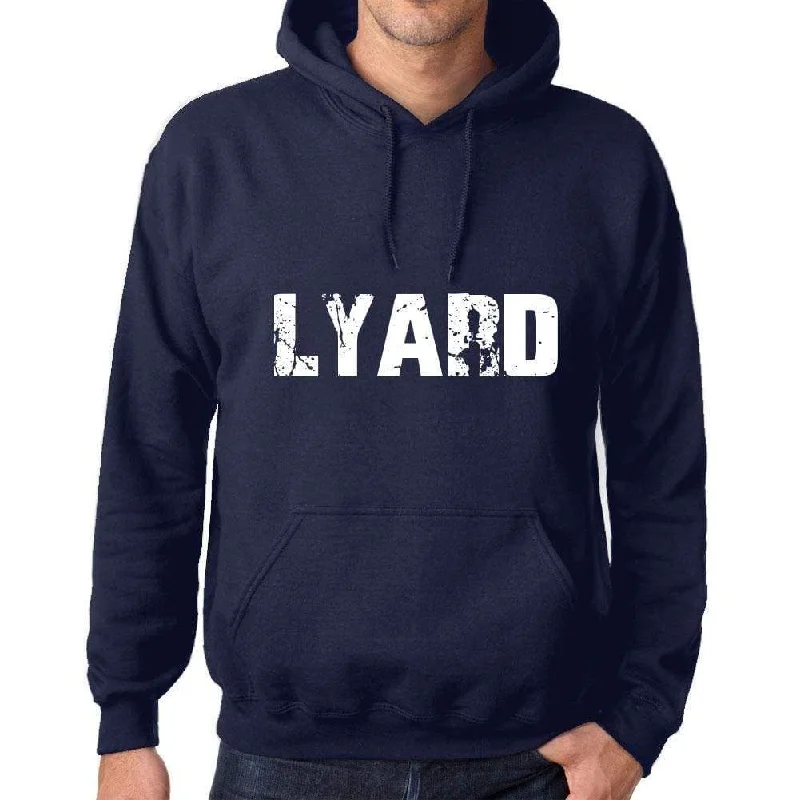 Unisex Printed Graphic Cotton Hoodie Popular Words LYARD French Navy