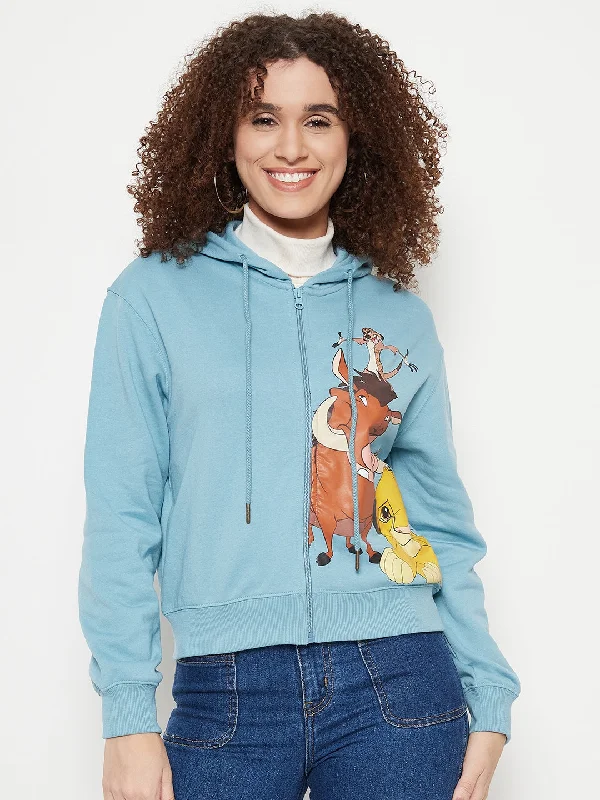 Madame Disney Printed Turquoise Sweat-Shirt