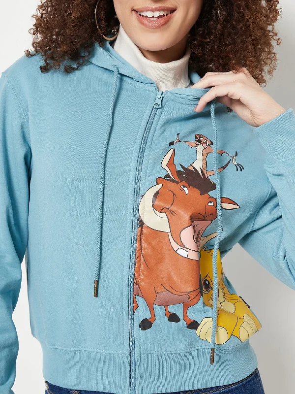 Madame Disney Printed Turquoise Sweat-Shirt