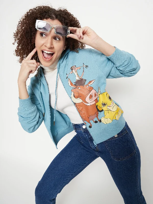 Madame Disney Printed Turquoise Sweat-Shirt