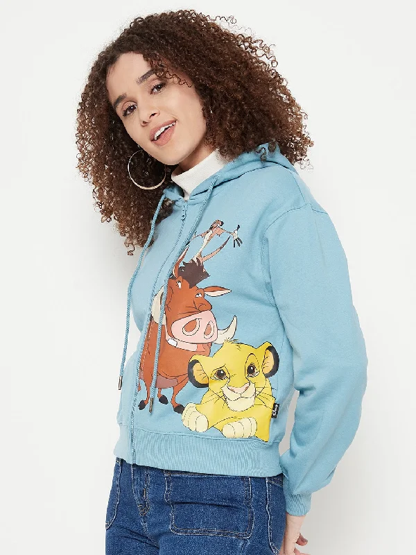 Madame Disney Printed Turquoise Sweat-Shirt