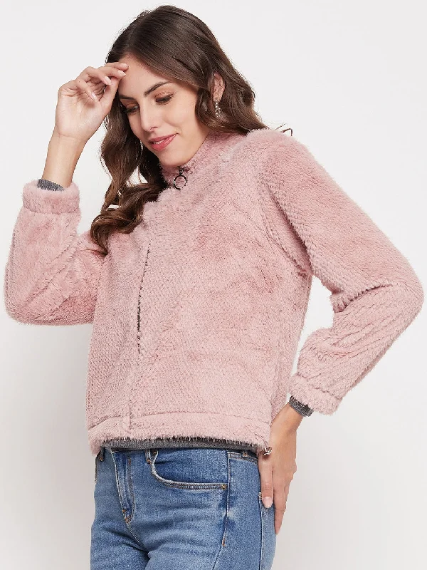 Madame Blush Fluffy-knit Sweatshirt