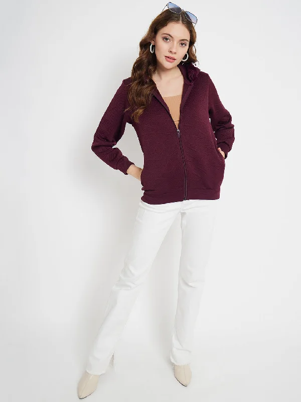 Madame Faux Fur Hood Wine Sweatshirt