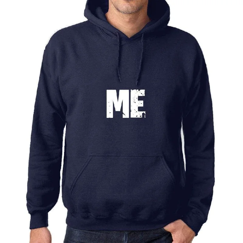 Unisex Printed Graphic Cotton Hoodie Popular Words ME French Navy