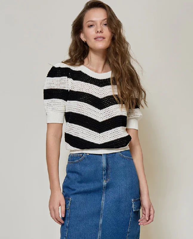 Minus Lyla Black Chevron Stripe Knit