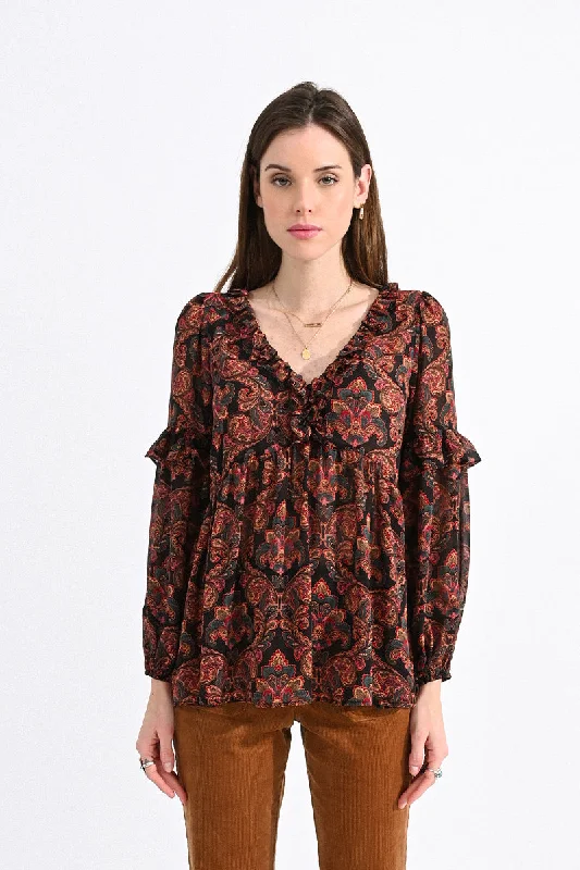 Molly Bracken Woven Blouse Black Anna