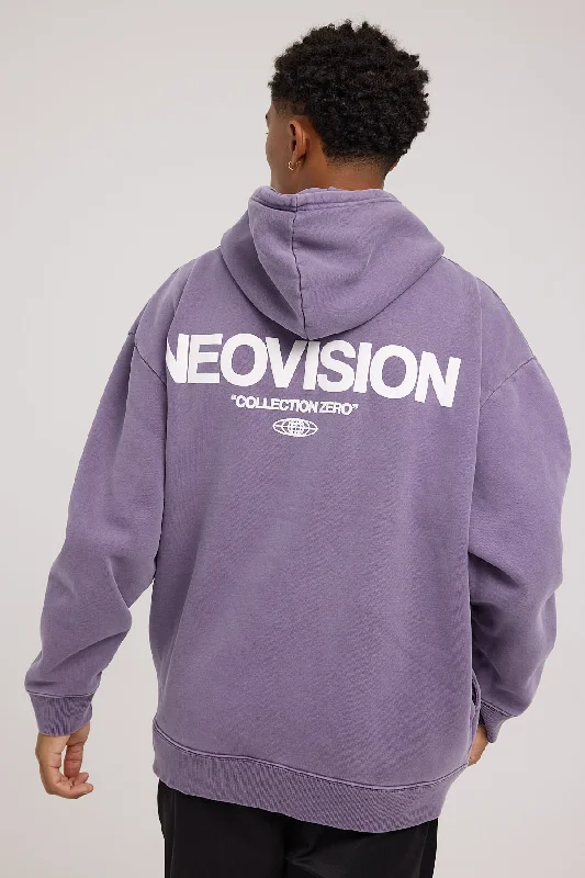 Neovision Exhibit Street Hoodie Washed Purple