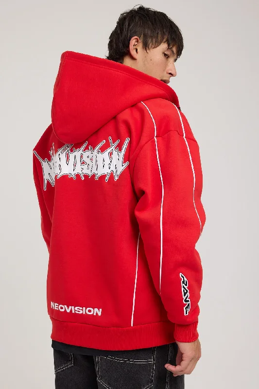 Neovision Touchdown Zip-Up Street Hoodie Red