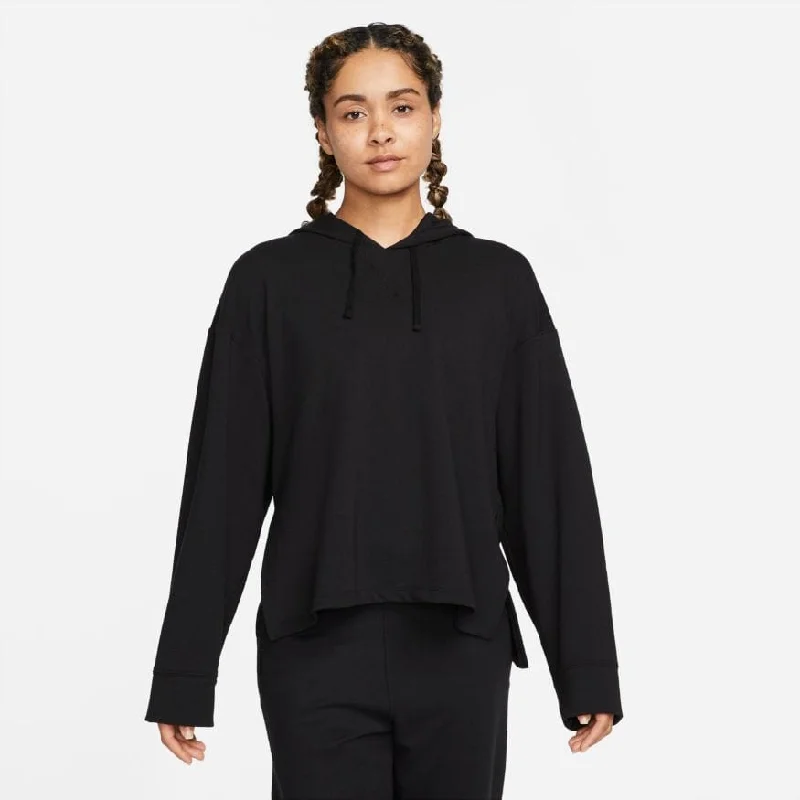 NIKE WOMEN'S YOGA DRI-FIT BLACK FLEECE HOODIE