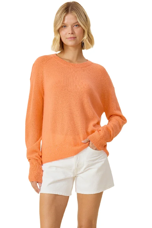 One Grey Day Sloane Cashmere Crewneck Pullover in Melon