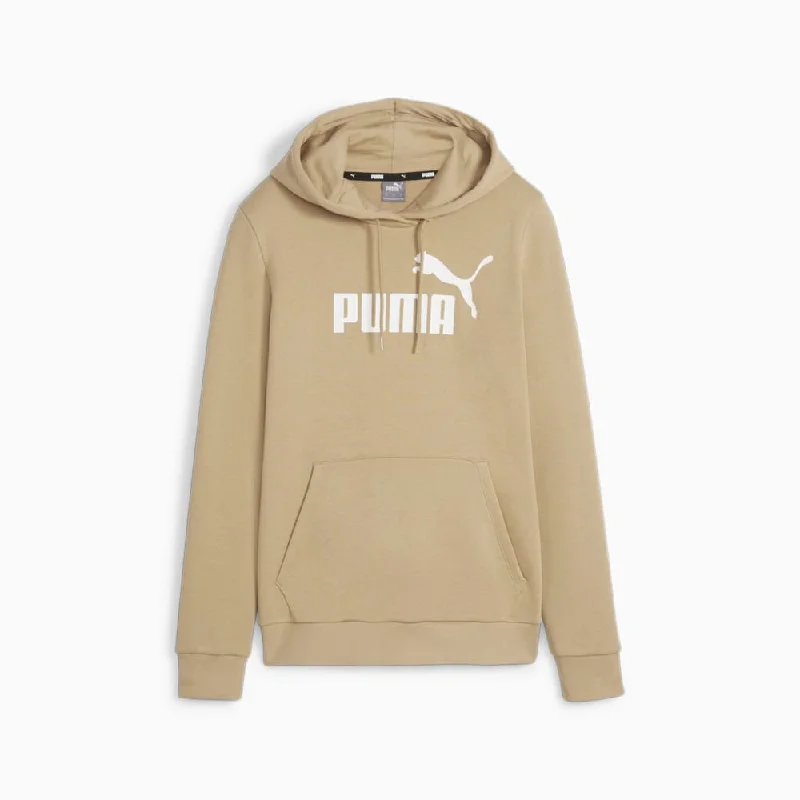 PUMA WOMEN'S ESS LOGO FLC TAN HOODIE