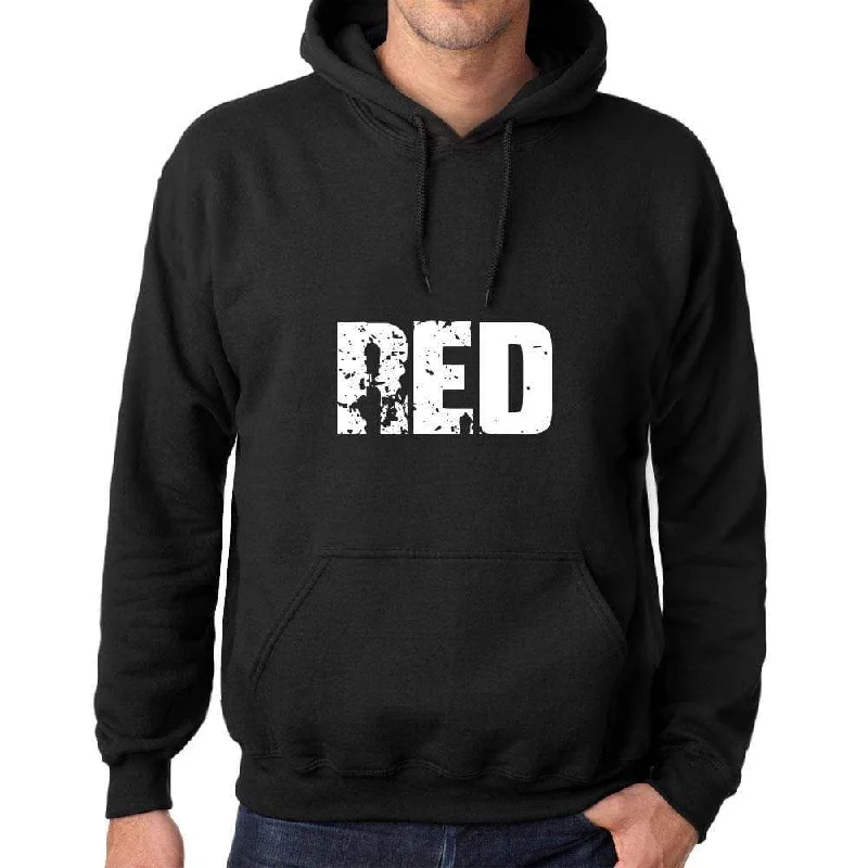 Men's Women's Unisex Printed Graphic Cotton Hoodie Soft Heavyweight Hooded Sweatshirt Pullover Popular Words RED Deep Black