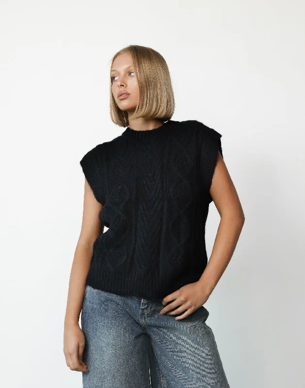 Shana Knit Vest (Black)