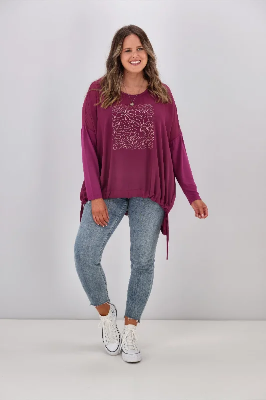 Shine On Label Roxanne Print Front Top Orchid