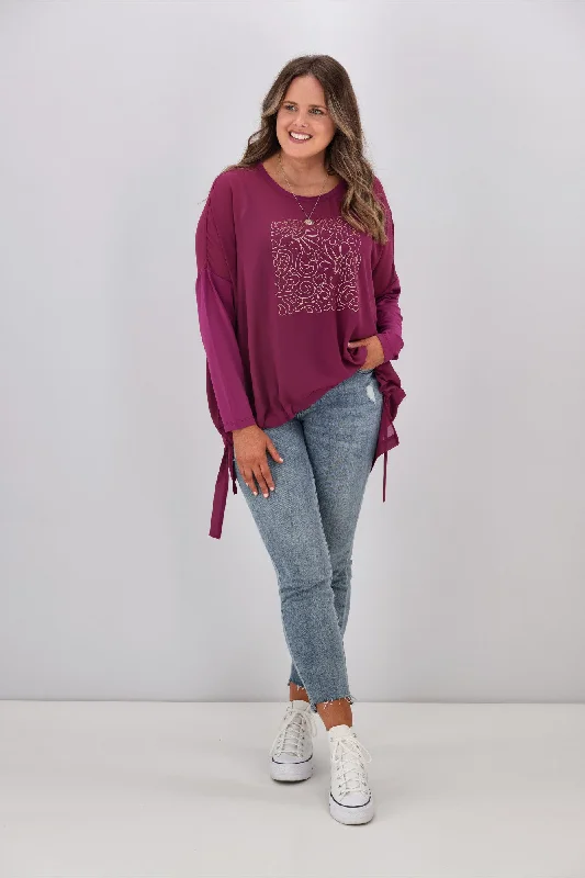 Shine On Label Roxanne Print Front Top Orchid