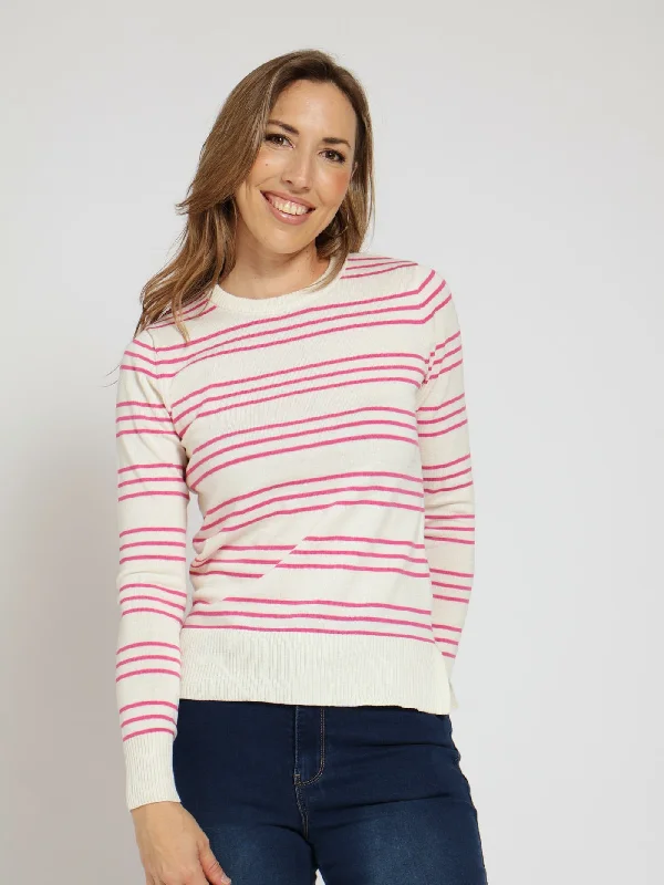 Striped Pullover - Fuchsia