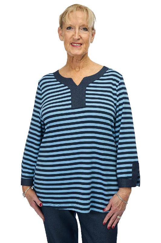 Adaptive Top - Torie | Navy Stripes