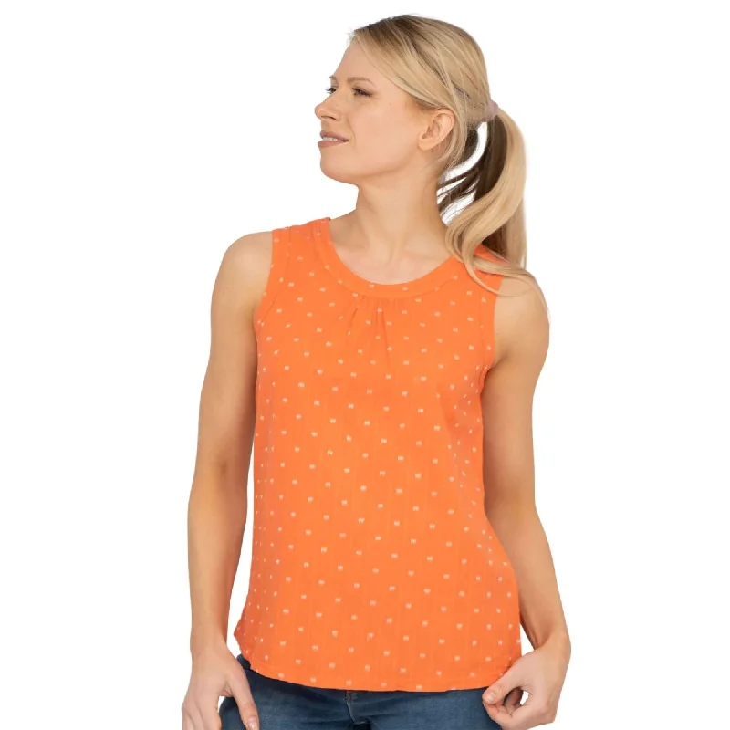 White Stuff Mythical Orange Sleeveless Cotton Vests Tops