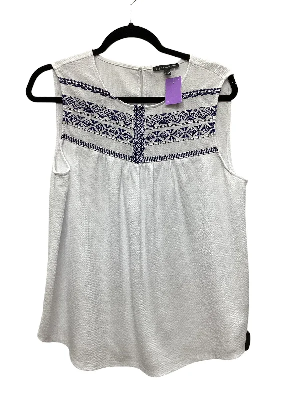 White Top Sleeveless Adrianna Papell, Size L