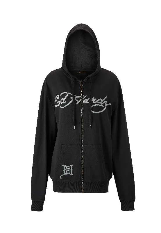 Womens Love Kills Slowly Zip Through Hoodie - Black