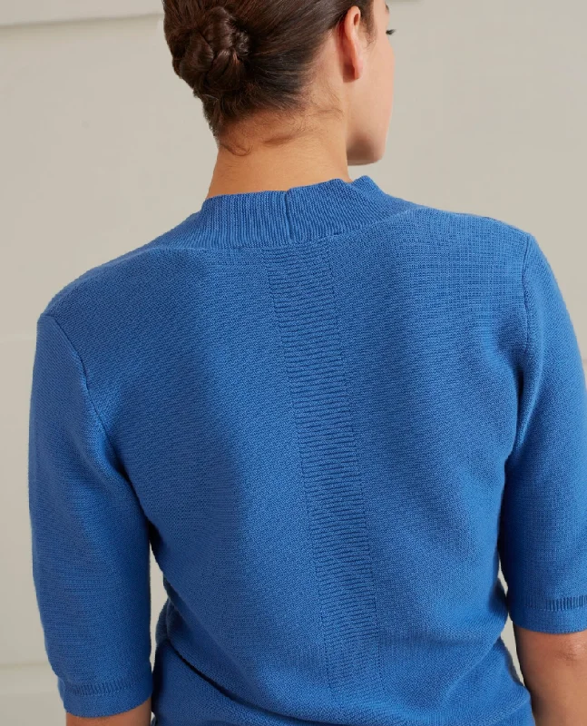 Yaya Bright Cobalt Blue Short Sleeve Knit